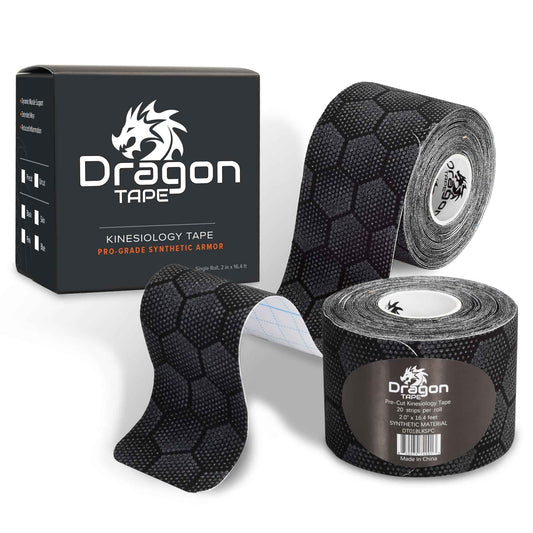Dragon Tape Synthetic Kinesiology Tape - 20 Precut Waterproof Strips - Skin - Double Roll