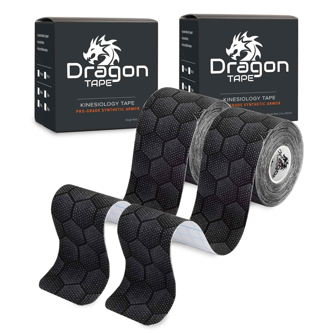 Dragon Tape Kinesiology Tape Copper Infused – 20 Precut Water-Resistant Strips - Pink - Double Roll