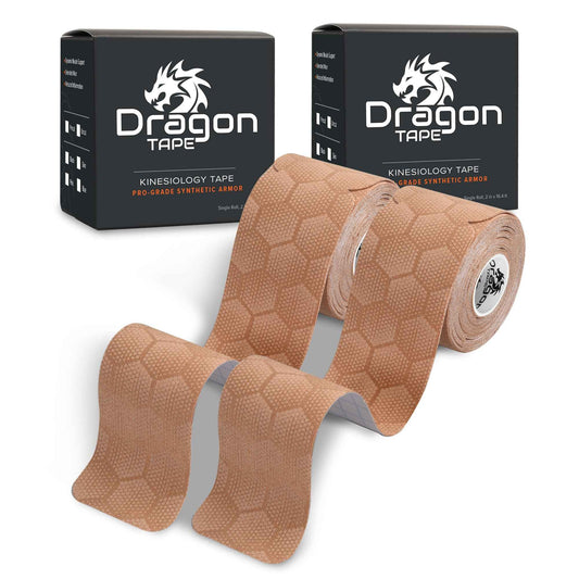 Dragon Tape Kinesiology Tape Copper Infused – 20 Precut Water-Resistant Strips - Black - Single Roll