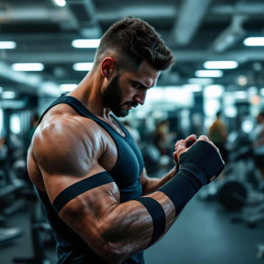 Image of an athlete in a gym warming up