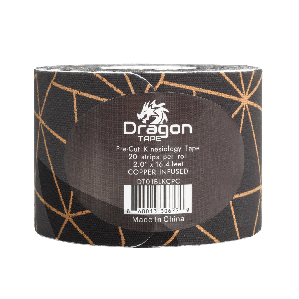 Dragon Tape Copper Kinesiology Tape – 20 Precut Water-Resistant Strips