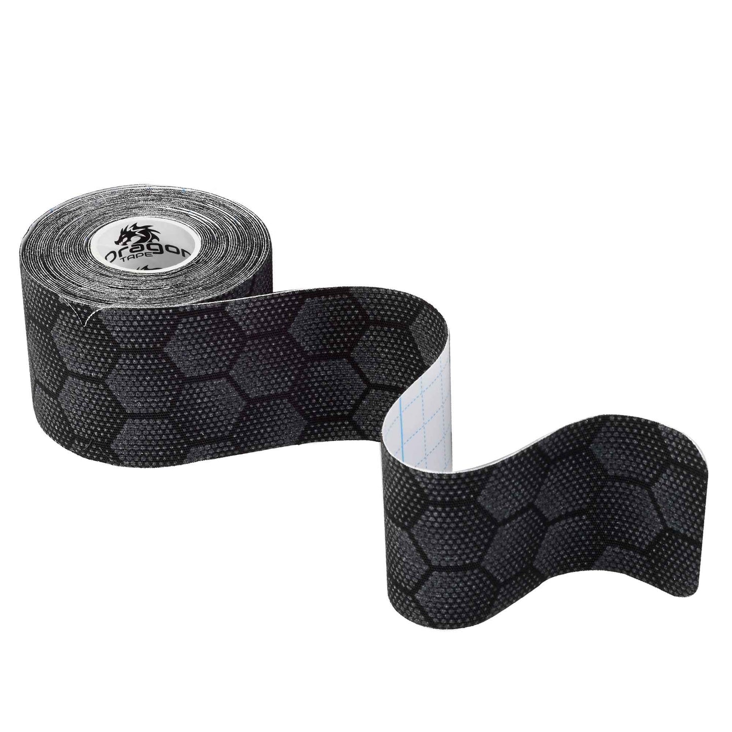 Dragon Tape Synthetic Kinesiology Tape - 20 Precut Waterproof Strips - Black - Double Roll