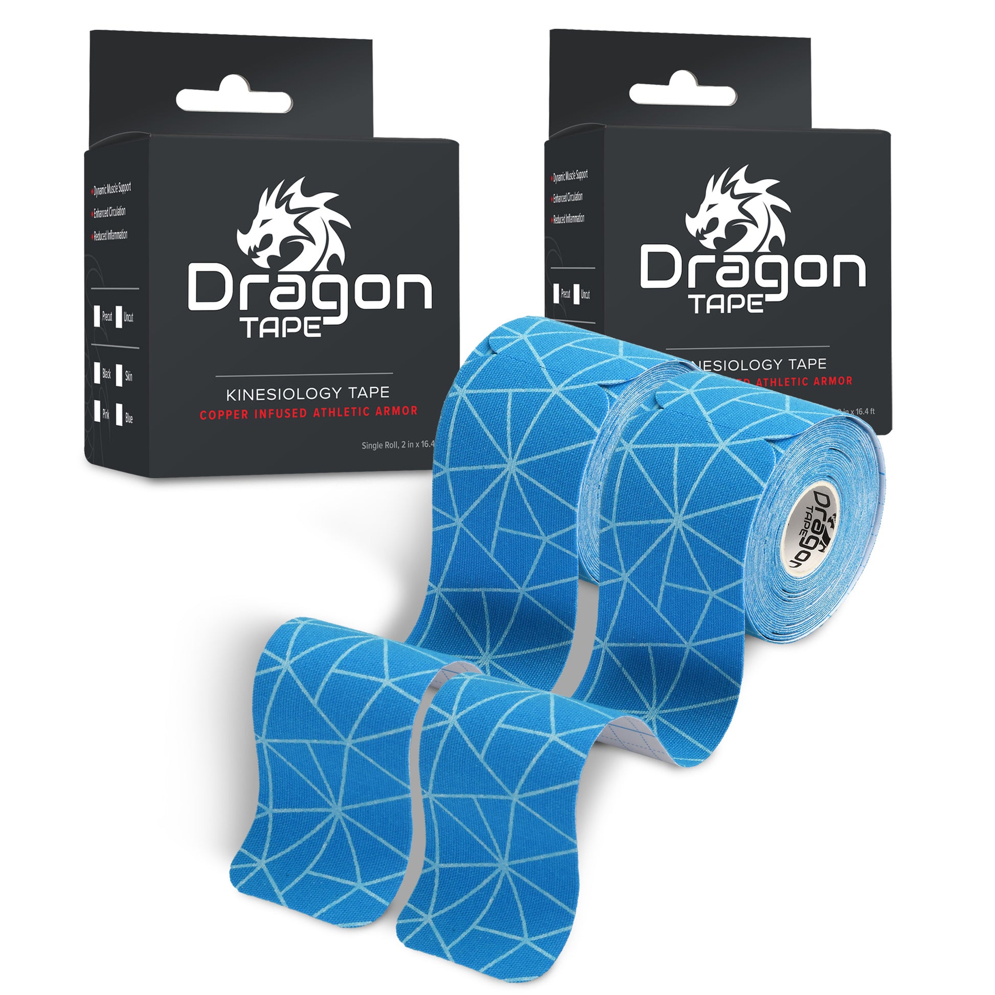 Dragon Tape Copper Kinesiology Tape – 20 Precut Water-Resistant Strips