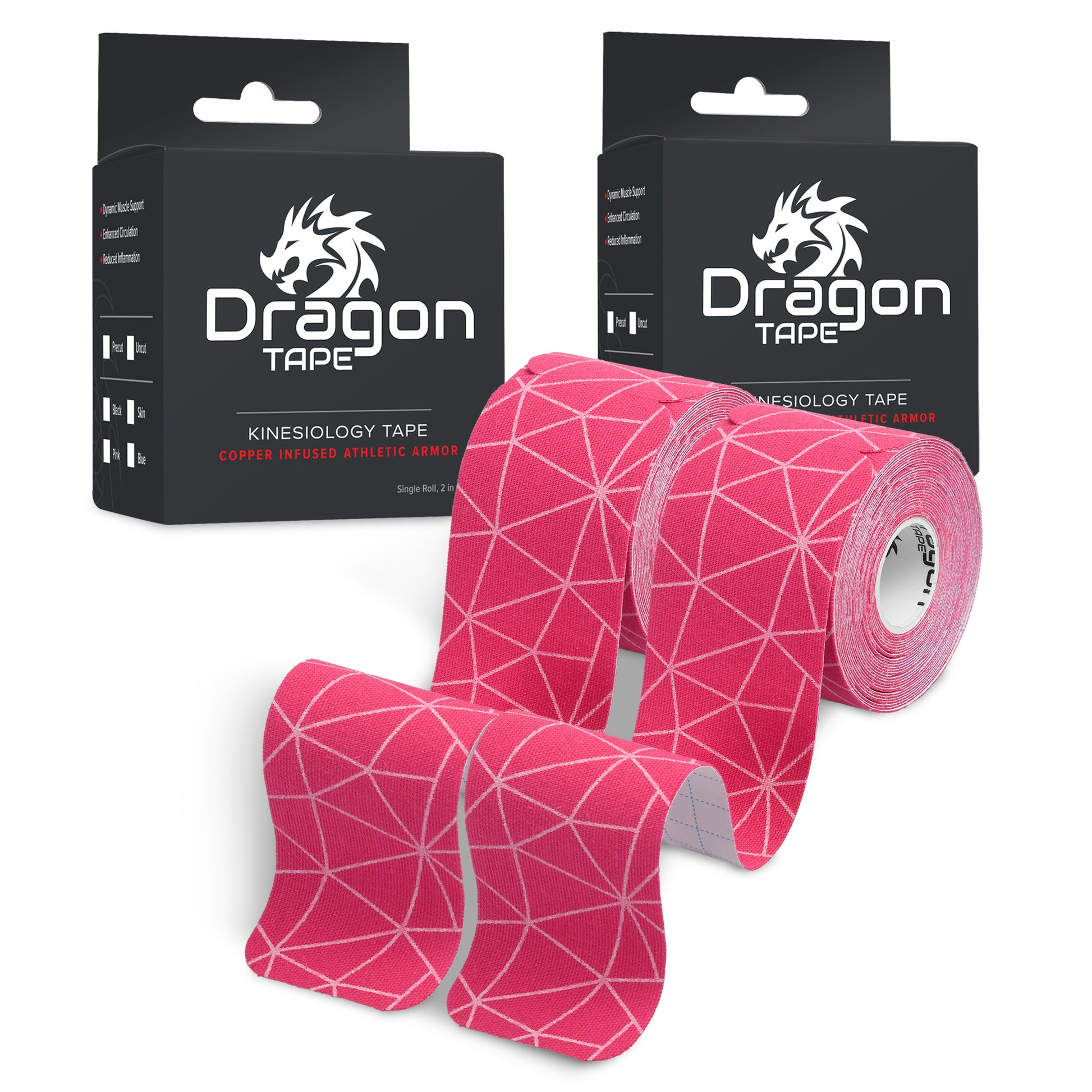 Dragon Tape Copper Kinesiology Tape – 20 Precut Water-Resistant Strips