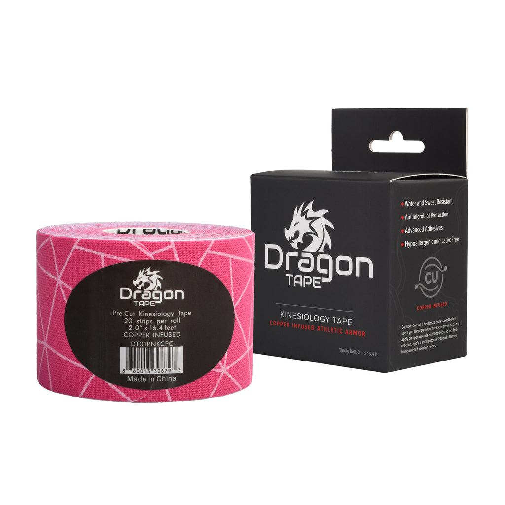 Dragon Tape Copper Kinesiology Tape – 20 Precut Water-Resistant Strips