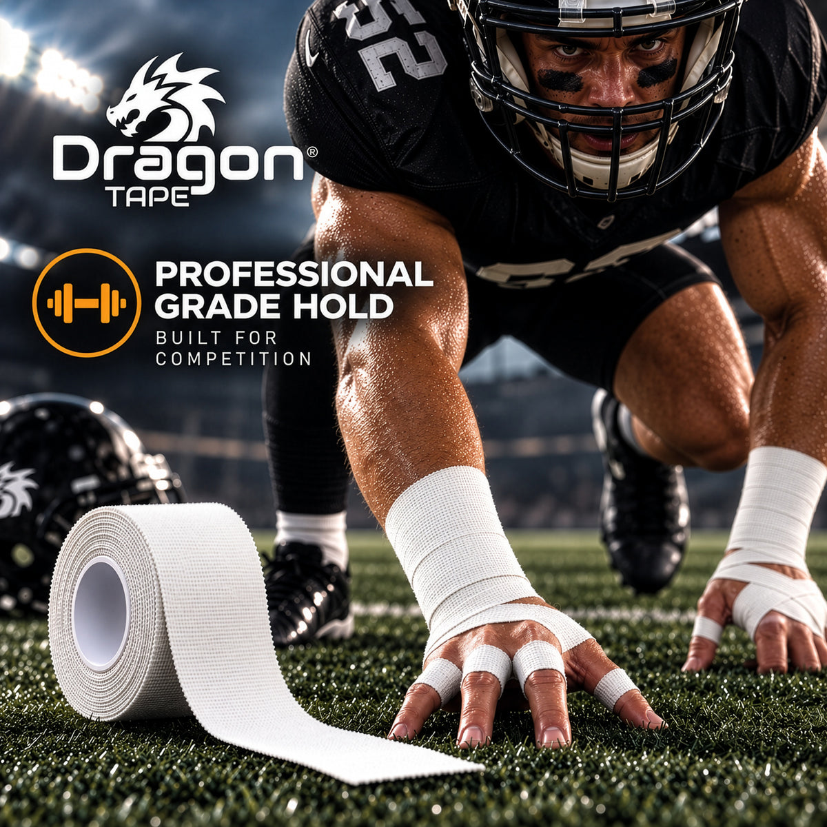 Dragon Tape Professional Athletic Tape - 2 Rolls (White)