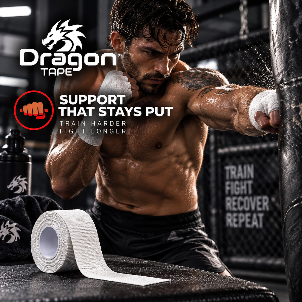 Dragon Tape Professional Athletic Tape - 2 Rolls (White)