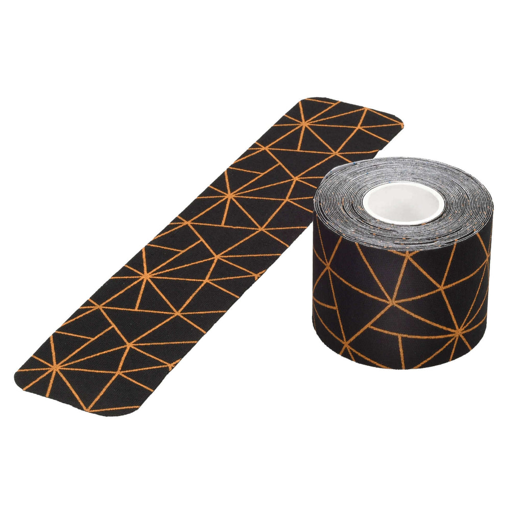 Ultra Athletics Copper Infused Pro Series Kinesiology Tape Precut with Stretch Indicator Single Roll (Black Copper)