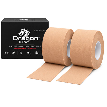 Dragon Tape Professional Athletic Tape - 2 Rolls (Tan)