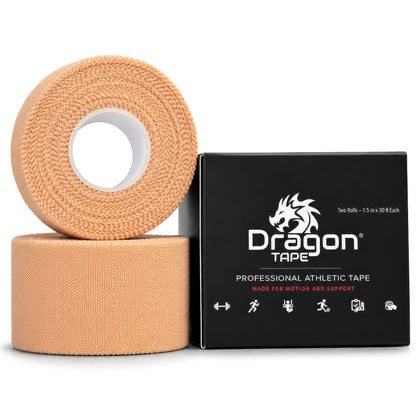 Dragon Tape Professional Athletic Tape - 2 Rolls (Tan)