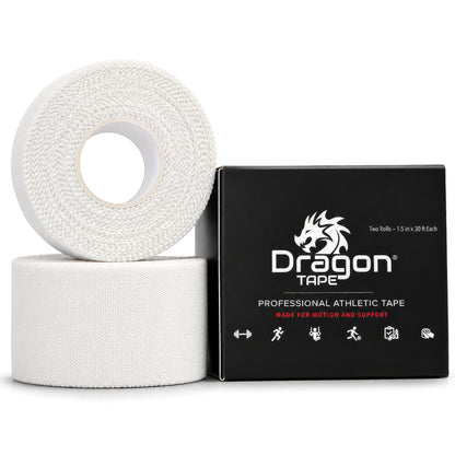 Dragon Tape Professional Athletic Tape - 2 Rolls (White)